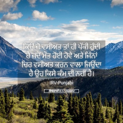 Picture 05 - ਇਬਰਾਨੀ 9:17 PANIRV - ਕਿਉਂ ਜੋ ਵਸੀਅਤ ਤਾਂ - Bible Verse Picture