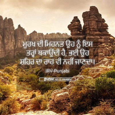 Picture 05 - ਉਪਦੇਸ਼ਕ 10:15 PANIRV - ਮੂਰਖ ਦੀ ਮਿਹਨਤ ਉਹ - Bible Verse Picture