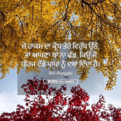 Picture 05 - ਉਪਦੇਸ਼ਕ 10:4 PANIRV - ਜੇ ਹਾਕਮ ਦਾ ਕ੍ਰੋਧ - Bible Verse Picture