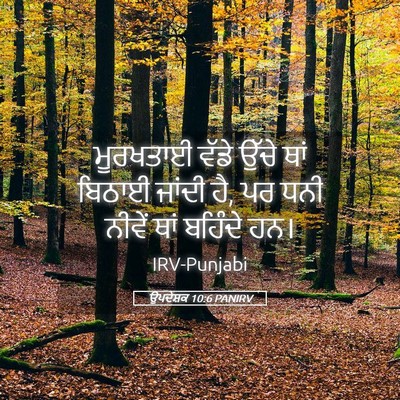 Picture 05 - ਉਪਦੇਸ਼ਕ 10:6 PANIRV - ਮੂਰਖਤਾਈ ਵੱਡੇ ਉੱਚੇ - Bible Verse Picture