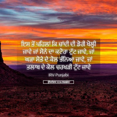 Picture 05 - ਉਪਦੇਸ਼ਕ 12:6 PANIRV - ਇਸ ਤੋਂ ਪਹਿਲਾਂ ਕਿ - Bible Verse Picture