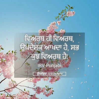 Picture 05 - ਉਪਦੇਸ਼ਕ 12:8 PANIRV - ਵਿਅਰਥ ਹੀ ਵਿਅਰਥ, - Bible Verse Picture