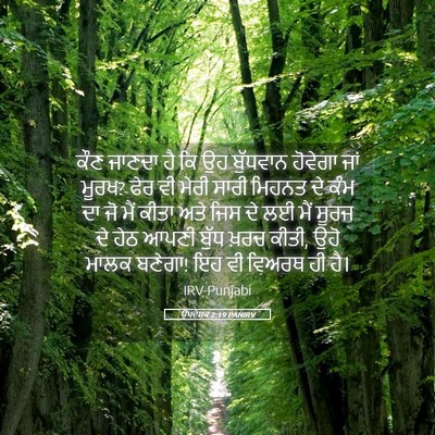 Picture 05 - ਉਪਦੇਸ਼ਕ 2:19 PANIRV - ਕੌਣ ਜਾਣਦਾ ਹੈ ਕਿ ਉਹ - Bible Verse Picture