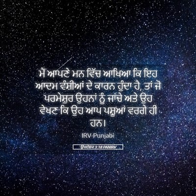 Picture 05 - ਉਪਦੇਸ਼ਕ 3:18 PANIRV - ਮੈਂ ਆਪਣੇ ਮਨ ਵਿੱਚ - Bible Verse Picture