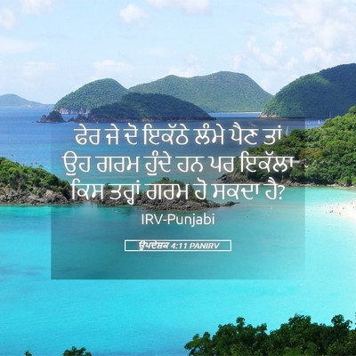 Picture 05 - ਉਪਦੇਸ਼ਕ 4:11 PANIRV - ਫੇਰ ਜੇ ਦੋ ਇਕੱਠੇ - Bible Verse Picture