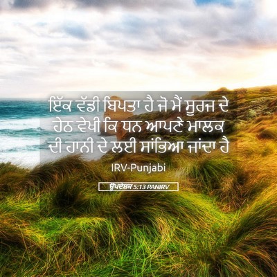 Picture 05 - ਉਪਦੇਸ਼ਕ 5:13 PANIRV - ਇੱਕ ਵੱਡੀ ਬਿਪਤਾ ਹੈ - Bible Verse Picture