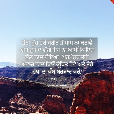 Picture 05 - ਉਪਦੇਸ਼ਕ 5:6 PANIRV - ਤੇਰਾ ਮੂੰਹ ਤੇਰੇ - Bible Verse Picture