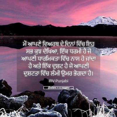 Picture 05 - ਉਪਦੇਸ਼ਕ 7:15 PANIRV - ਮੈਂ ਆਪਣੇ ਵਿਅਰਥ ਦੇ - Bible Verse Picture