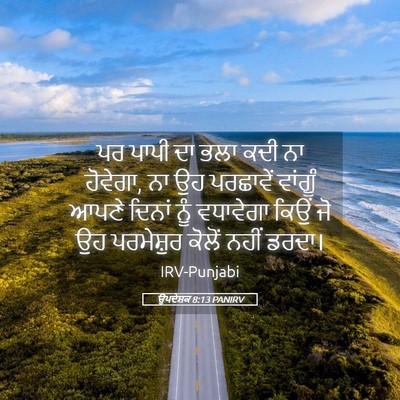 Picture 05 - ਉਪਦੇਸ਼ਕ 8:13 PANIRV - ਪਰ ਪਾਪੀ ਦਾ ਭਲਾ ਕਦੀ - Bible Verse Picture