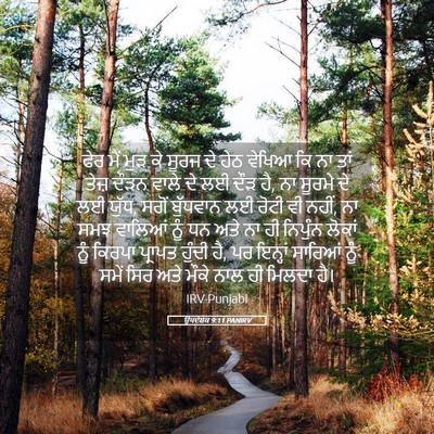 Picture 05 - ਉਪਦੇਸ਼ਕ 9:11 PANIRV - ਫੇਰ ਮੈਂ ਮੁੜ ਕੇ ਸੂਰਜ - Bible Verse Picture