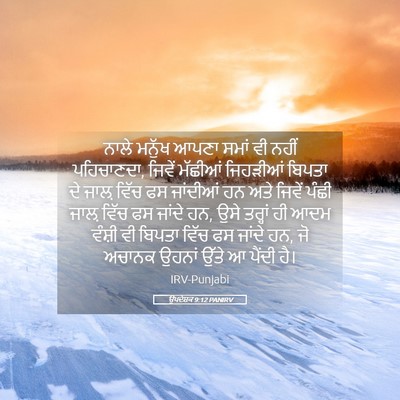Picture 05 - ਉਪਦੇਸ਼ਕ 9:12 PANIRV - ਨਾਲੇ ਮਨੁੱਖ ਆਪਣਾ - Bible Verse Picture