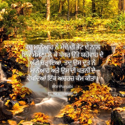 Picture 05 - ਕਜ਼ਾૃ 13:19 PANIRV - ਤਦ ਮਾਨੋਆਹ ਨੇ ਮੈਦੇ - Bible Verse Picture