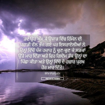 Picture 05 - ਕਜ਼ਾૃ 20:45 PANIRV - ਤਦ ਉਹ ਘੁੰਮ ਕੇ ਉਜਾੜ - Bible Verse Picture