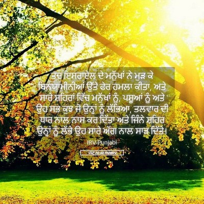 Picture 05 - ਕਜ਼ਾૃ 20:48 PANIRV - ਤਦ ਇਸਰਾਏਲ ਦੇ - Bible Verse Picture