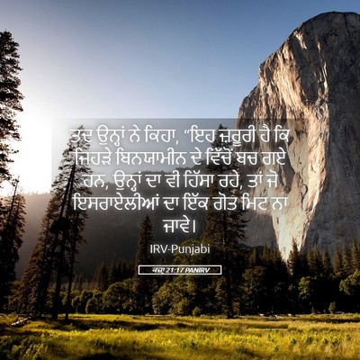 Picture 05 - ਕਜ਼ਾૃ 21:17 PANIRV - ਤਦ ਉਨ੍ਹਾਂ ਨੇ ਕਿਹਾ, - Bible Verse Picture