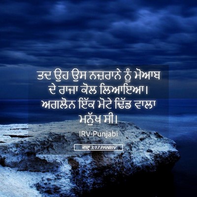 Picture 05 - ਕਜ਼ਾૃ 3:17 PANIRV - ਤਦ ਉਹ ਉਸ ਨਜ਼ਰਾਨੇ - Bible Verse Picture
