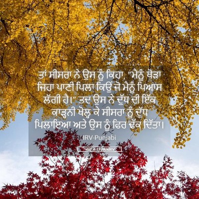 Picture 05 - ਕਜ਼ਾૃ 4:19 PANIRV - ਤਾਂ ਸੀਸਰਾ ਨੇ ਉਸ ਨੂੰ - Bible Verse Picture