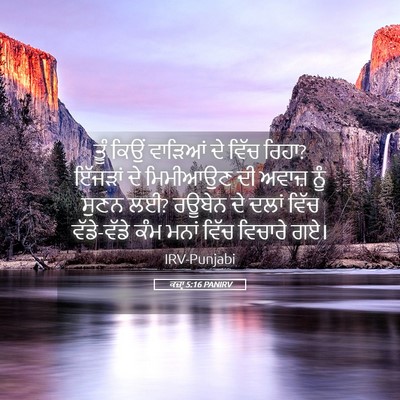Picture 05 - ਕਜ਼ਾૃ 5:16 PANIRV - ਤੂੰ ਕਿਉਂ ਵਾੜਿਆਂ ਦੇ - Bible Verse Picture