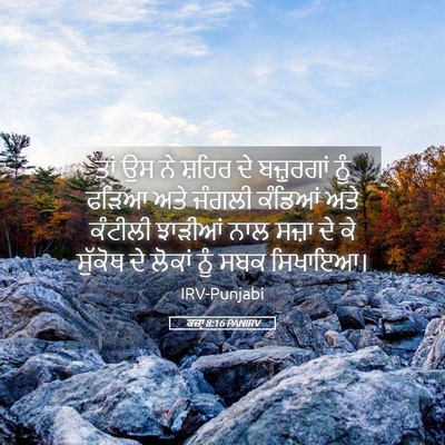 Picture 05 - ਕਜ਼ਾૃ 8:16 PANIRV - ਤਾਂ ਉਸ ਨੇ ਸ਼ਹਿਰ ਦੇ - Bible Verse Picture