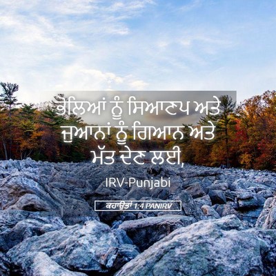 Picture 05 - ਕਹਾਉਤਾਂ 1:4 PANIRV - ਭੋਲਿਆਂ ਨੂੰ ਸਿਆਣਪ - Bible Verse Picture