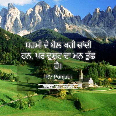 Picture 05 - ਕਹਾਉਤਾਂ 10:20 PANIRV - ਧਰਮੀ ਦੇ ਬੋਲ ਖਰੀ - Bible Verse Picture