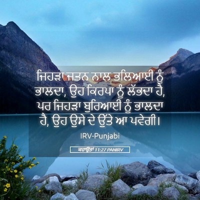 Picture 05 - ਕਹਾਉਤਾਂ 11:27 PANIRV - ਜਿਹੜਾ ਜਤਨ ਨਾਲ - Bible Verse Picture