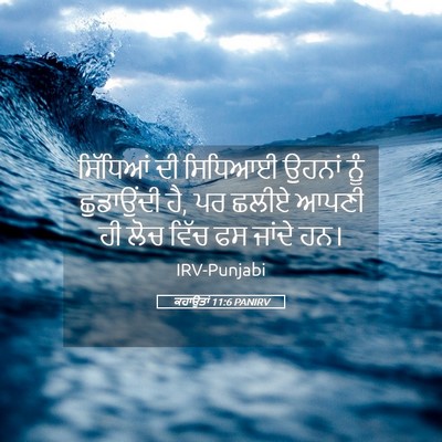 Picture 05 - ਕਹਾਉਤਾਂ 11:6 PANIRV - ਸਿੱਧਿਆਂ ਦੀ ਸਿਧਿਆਈ - Bible Verse Picture