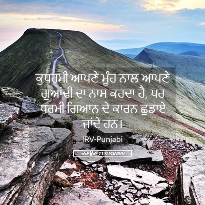 Picture 05 - ਕਹਾਉਤਾਂ 11:9 PANIRV - ਕੁਧਰਮੀ ਆਪਣੇ ਮੂੰਹ - Bible Verse Picture