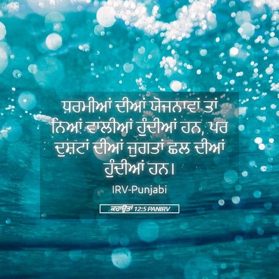 Picture 05 - ਕਹਾਉਤਾਂ 12:5 PANIRV - ਧਰਮੀਆਂ ਦੀਆਂ - Bible Verse Picture