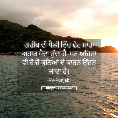 Picture 05 - ਕਹਾਉਤਾਂ 13:23 PANIRV - ਗਰੀਬ ਦੀ ਪੈਲੀ ਵਿੱਚ - Bible Verse Picture