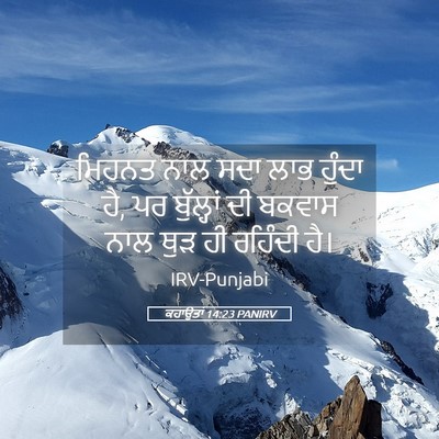 Picture 05 - ਕਹਾਉਤਾਂ 14:23 PANIRV - ਮਿਹਨਤ ਨਾਲ ਸਦਾ ਲਾਭ - Bible Verse Picture