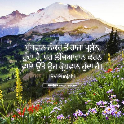 Picture 05 - ਕਹਾਉਤਾਂ 14:35 PANIRV - ਬੁੱਧਵਾਨ ਨੌਕਰ ਤੋਂ - Bible Verse Picture