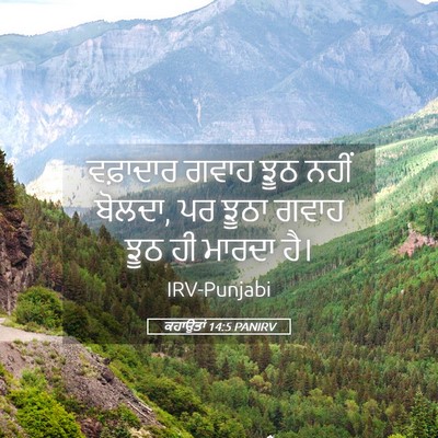 Picture 05 - ਕਹਾਉਤਾਂ 14:5 PANIRV - ਵਫ਼ਾਦਾਰ ਗਵਾਹ ਝੂਠ - Bible Verse Picture