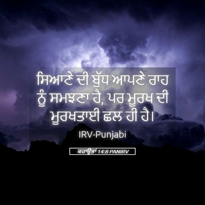 Picture 05 - ਕਹਾਉਤਾਂ 14:8 PANIRV - ਸਿਆਣੇ ਦੀ ਬੁੱਧ ਆਪਣੇ - Bible Verse Picture