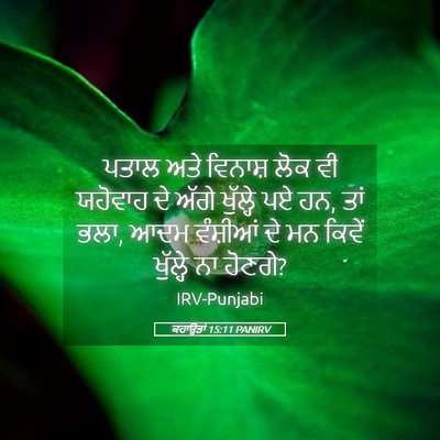 Picture 05 - ਕਹਾਉਤਾਂ 15:11 PANIRV - ਪਤਾਲ ਅਤੇ ਵਿਨਾਸ਼ - Bible Verse Picture