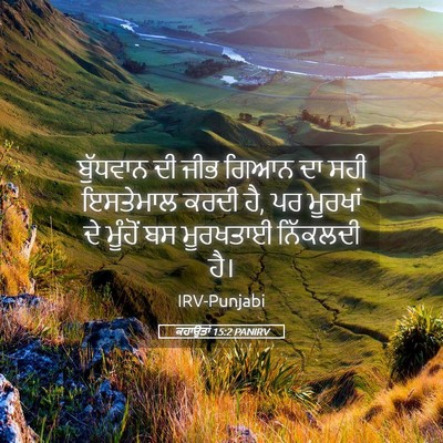 Picture 05 - ਕਹਾਉਤਾਂ 15:2 PANIRV - ਬੁੱਧਵਾਨ ਦੀ ਜੀਭ - Bible Verse Picture