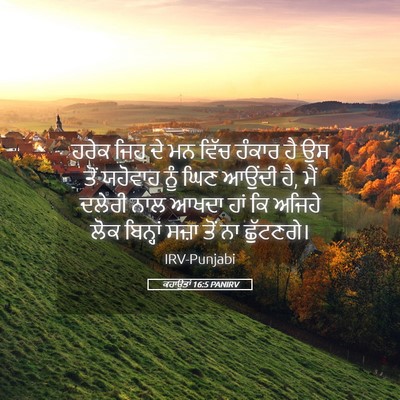 Picture 05 - ਕਹਾਉਤਾਂ 16:5 PANIRV - ਹਰੇਕ ਜਿਹ ਦੇ ਮਨ ਵਿੱਚ - Bible Verse Picture