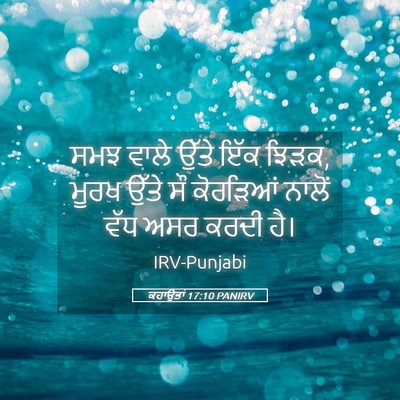 Picture 05 - ਕਹਾਉਤਾਂ 17:10 PANIRV - ਸਮਝ ਵਾਲੇ ਉੱਤੇ ਇੱਕ - Bible Verse Picture