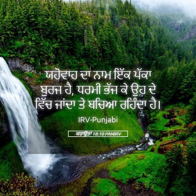 Picture 05 - ਕਹਾਉਤਾਂ 18:10 PANIRV - ਯਹੋਵਾਹ ਦਾ ਨਾਮ ਇੱਕ - Bible Verse Picture