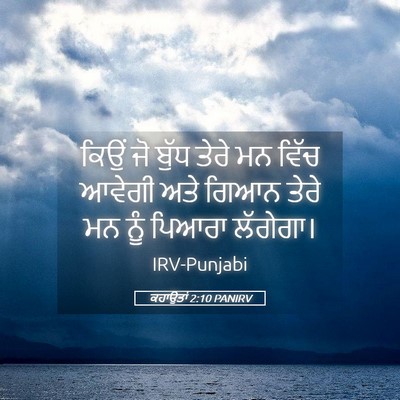 Picture 05 - ਕਹਾਉਤਾਂ 2:10 PANIRV - ਕਿਉਂ ਜੋ ਬੁੱਧ ਤੇਰੇ - Bible Verse Picture