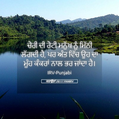 Picture 05 - ਕਹਾਉਤਾਂ 20:17 PANIRV - ਚੋਰੀ ਦੀ ਰੋਟੀ ਮਨੁੱਖ - Bible Verse Picture
