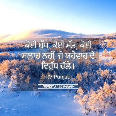 Picture 05 - ਕਹਾਉਤਾਂ 21:30 PANIRV - ਕੋਈ ਬੁੱਧ, ਕੋਈ ਮੱਤ, - Bible Verse Picture