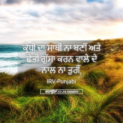 Picture 05 - ਕਹਾਉਤਾਂ 22:24 PANIRV - ਕ੍ਰੋਧੀ ਦਾ ਸਾਥੀ ਨਾ - Bible Verse Picture