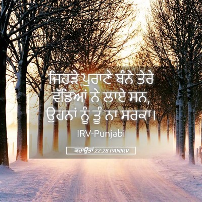 Picture 05 - ਕਹਾਉਤਾਂ 22:28 PANIRV - ਜਿਹੜੇ ਪੁਰਾਣੇ ਬੰਨੇ - Bible Verse Picture