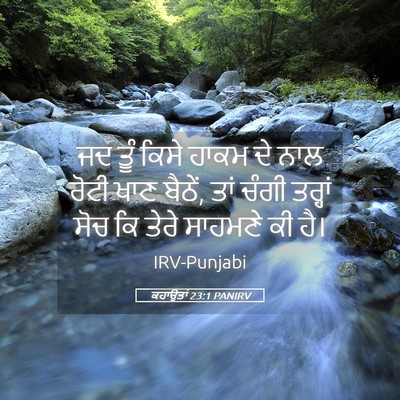Picture 05 - ਕਹਾਉਤਾਂ 23:1 PANIRV - ਜਦ ਤੂੰ ਕਿਸੇ ਹਾਕਮ ਦੇ - Bible Verse Picture