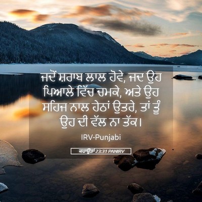 Picture 05 - ਕਹਾਉਤਾਂ 23:31 PANIRV - ਜਦੋਂ ਸ਼ਰਾਬ ਲਾਲ - Bible Verse Picture