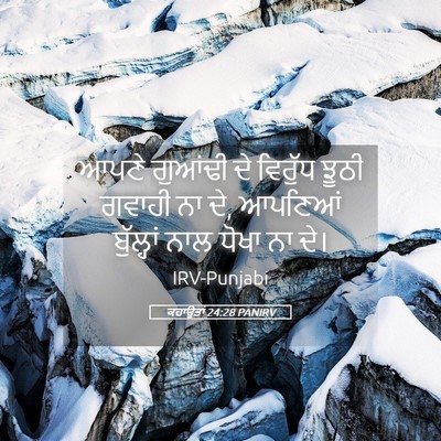 Picture 05 - ਕਹਾਉਤਾਂ 24:28 PANIRV - ਆਪਣੇ ਗੁਆਂਢੀ ਦੇ - Bible Verse Picture