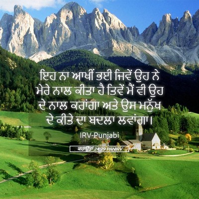 Picture 05 - ਕਹਾਉਤਾਂ 24:29 PANIRV - ਇਹ ਨਾ ਆਖੀਂ ਭਈ ਜਿਵੇਂ - Bible Verse Picture