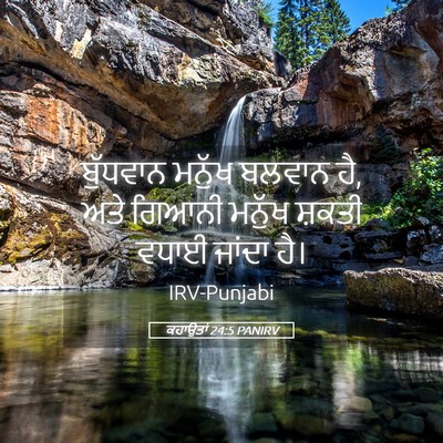 Picture 05 - ਕਹਾਉਤਾਂ 24:5 PANIRV - ਬੁੱਧਵਾਨ ਮਨੁੱਖ - Bible Verse Picture