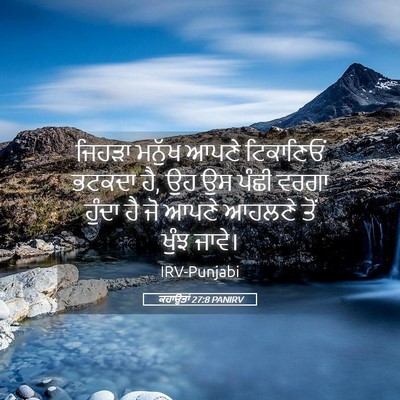 Picture 05 - ਕਹਾਉਤਾਂ 27:8 PANIRV - ਜਿਹੜਾ ਮਨੁੱਖ ਆਪਣੇ - Bible Verse Picture